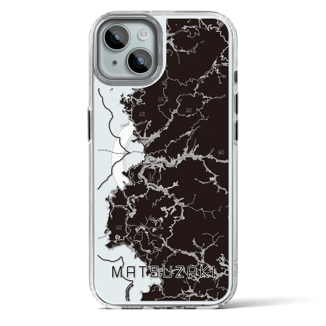 【松崎(静岡県)】地図柄iPhoneケース(MagSafeタイプ)