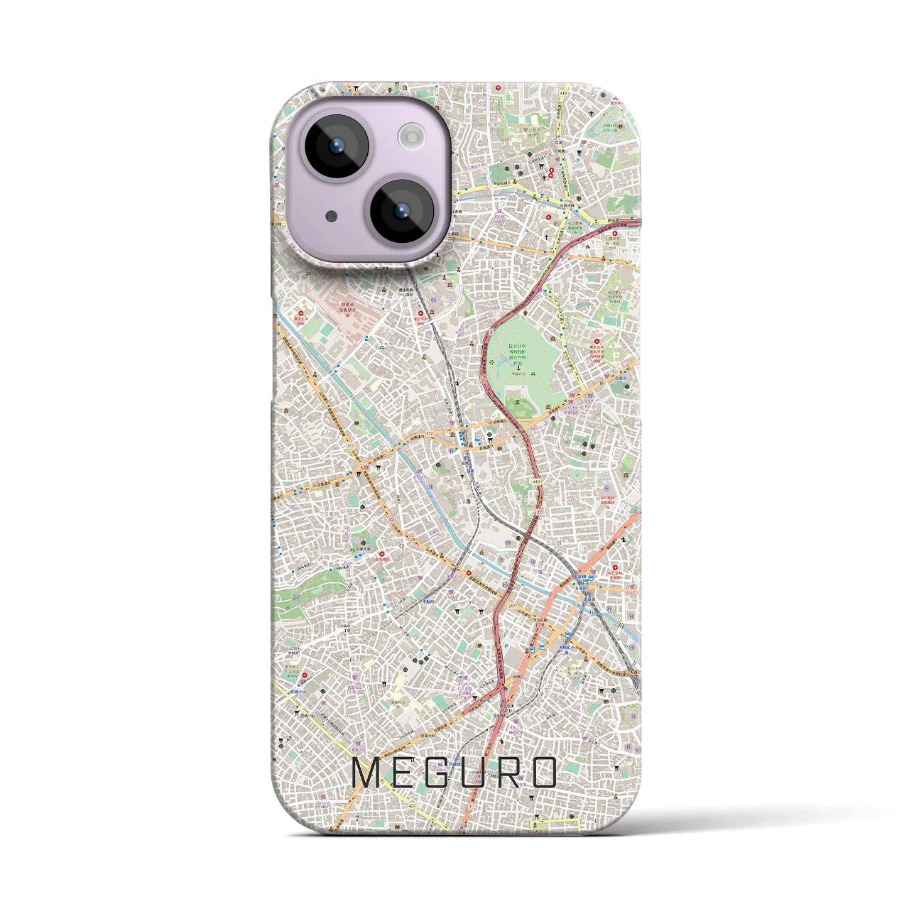 【目黒(東京都)】地図柄iPhoneケース(バックカバータイプ)