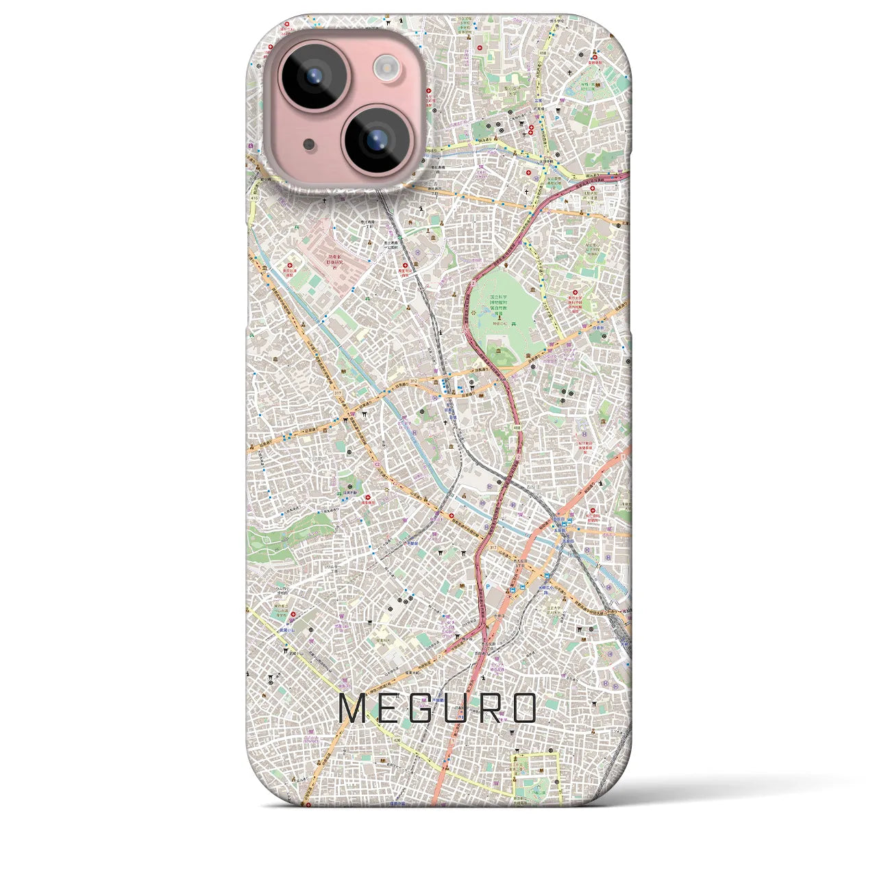 【目黒(東京都)】地図柄iPhoneケース(バックカバータイプ)