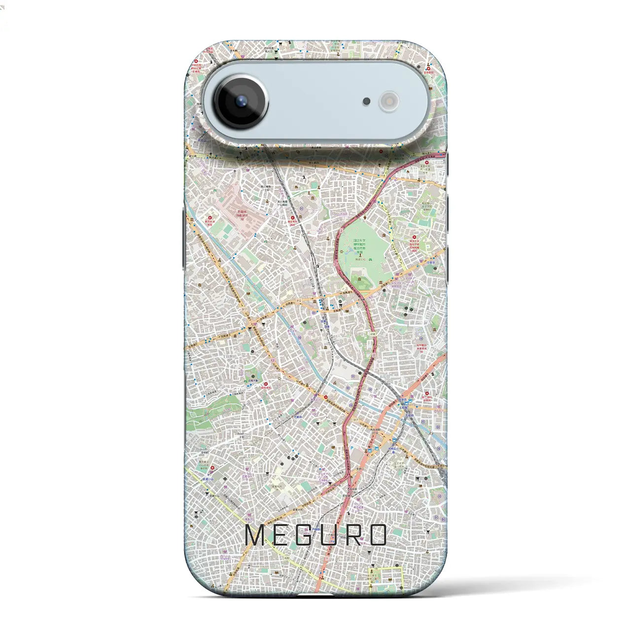【目黒(東京都)】地図柄iPhoneケース(バックカバータイプ)ブラック・iPhone 17 Pro Max 用