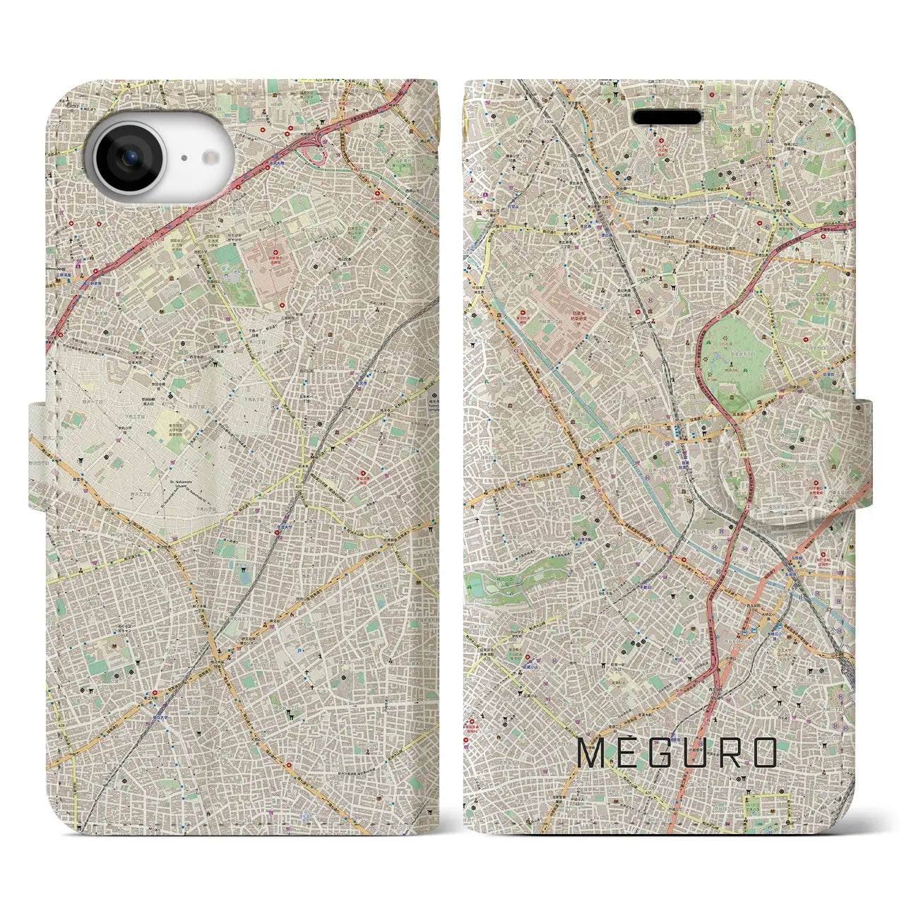 【目黒(東京都)】地図柄iPhoneケース(手帳タイプ)