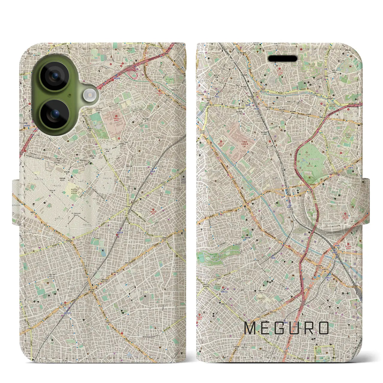 【目黒(東京都)】地図柄iPhoneケース(手帳タイプ)