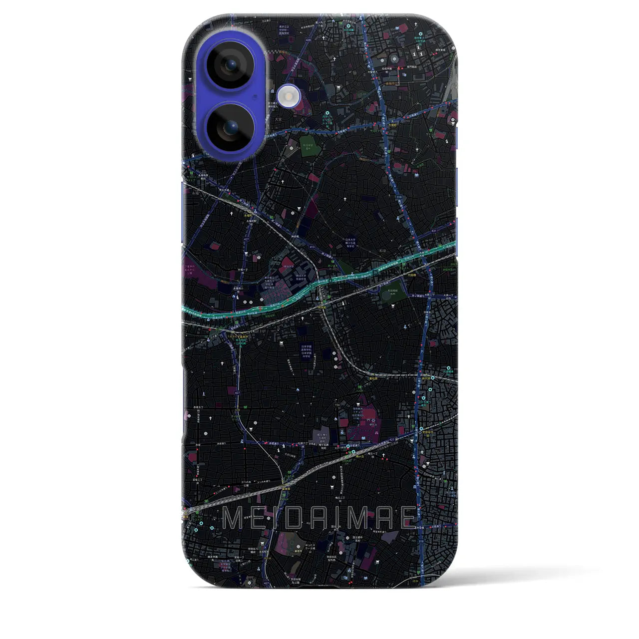 【明大前(東京都)】地図柄iPhoneケース(バックカバータイプ)