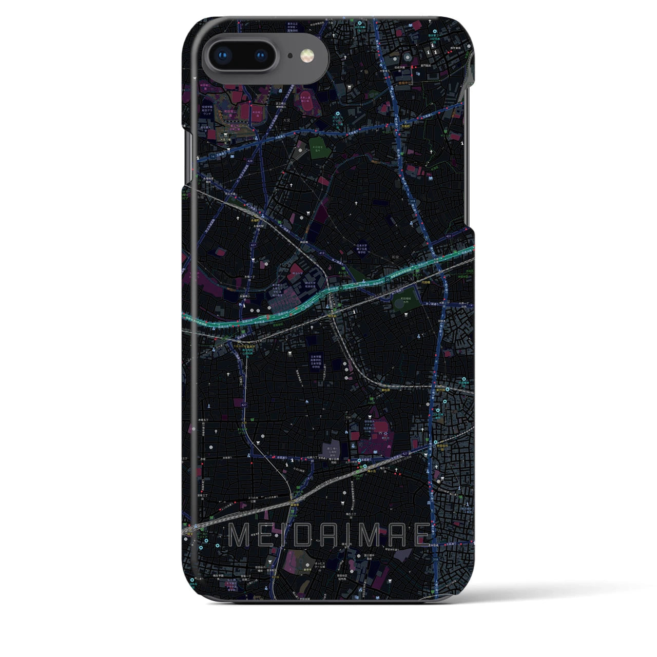 【明大前(東京都)】地図柄iPhoneケース(バックカバータイプ)
