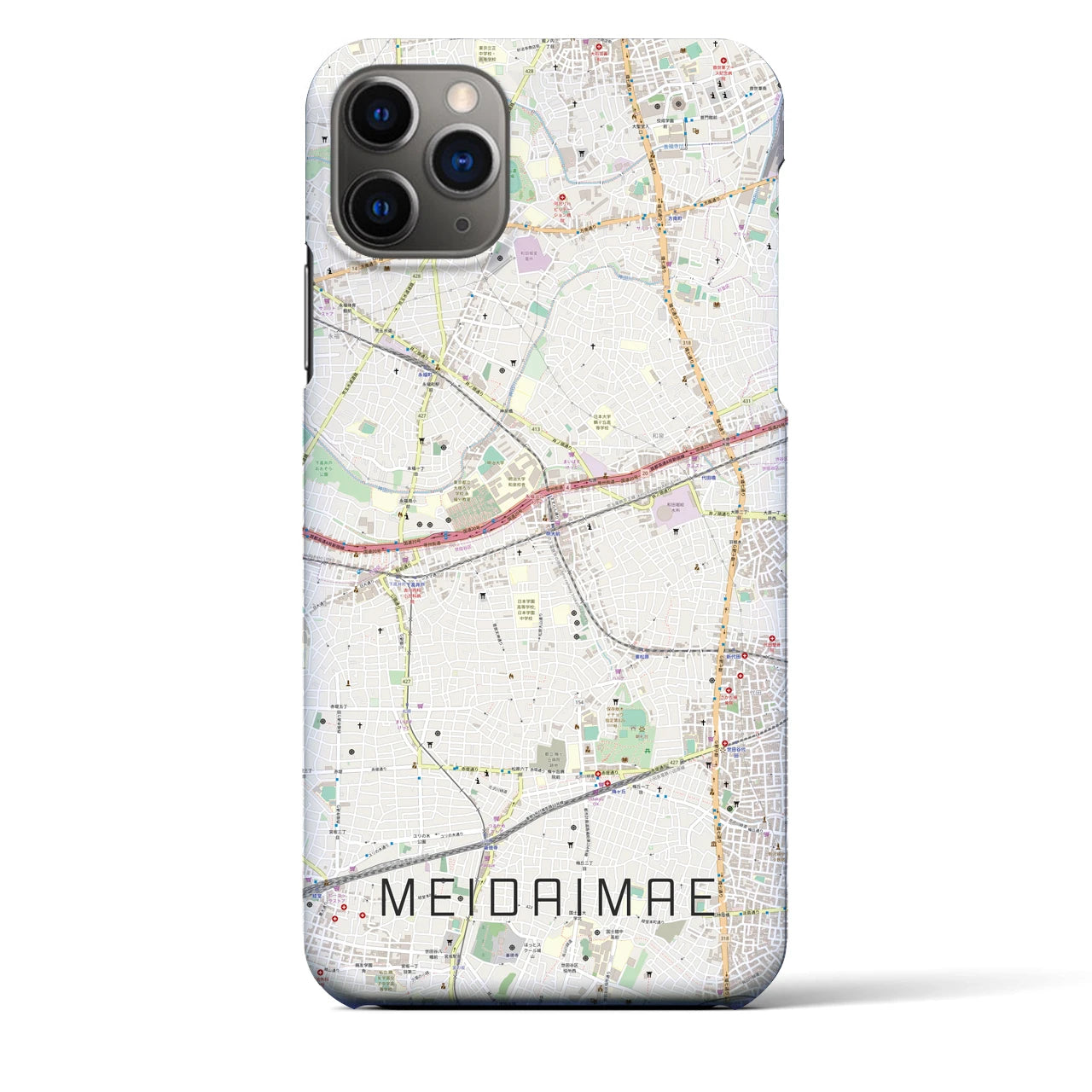【明大前(東京都)】地図柄iPhoneケース(バックカバータイプ)