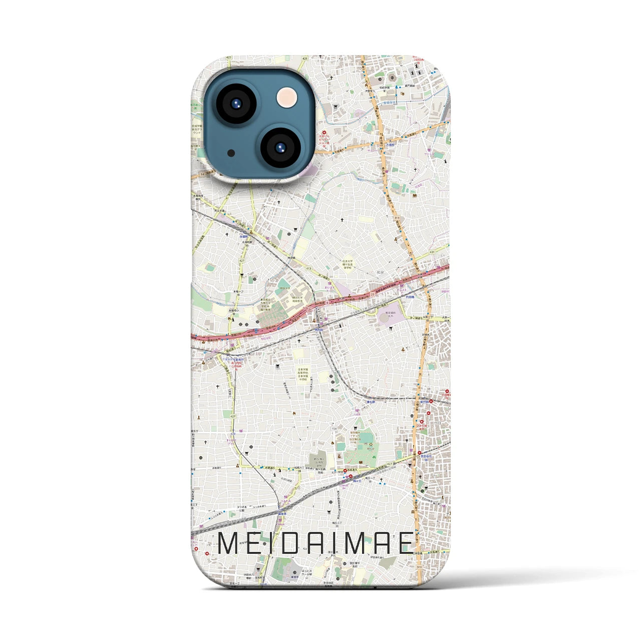 【明大前(東京都)】地図柄iPhoneケース(バックカバータイプ)