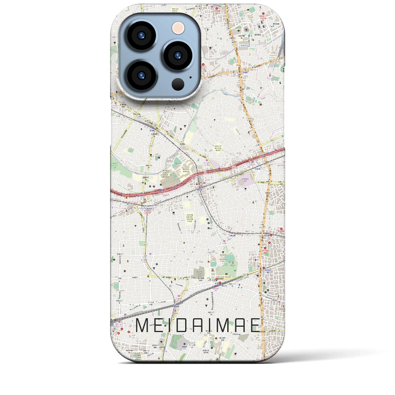 【明大前(東京都)】地図柄iPhoneケース(バックカバータイプ)