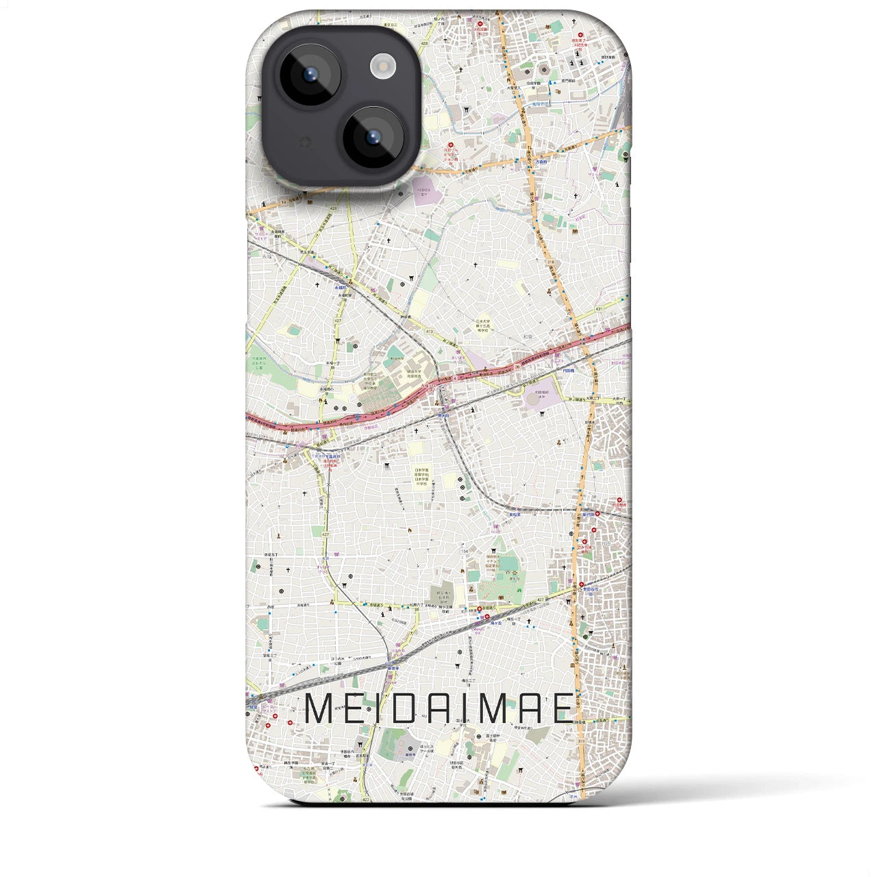 【明大前(東京都)】地図柄iPhoneケース(バックカバータイプ)