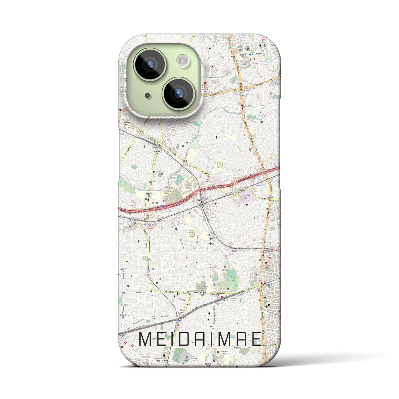 【明大前(東京都)】地図柄iPhoneケース(バックカバータイプ)