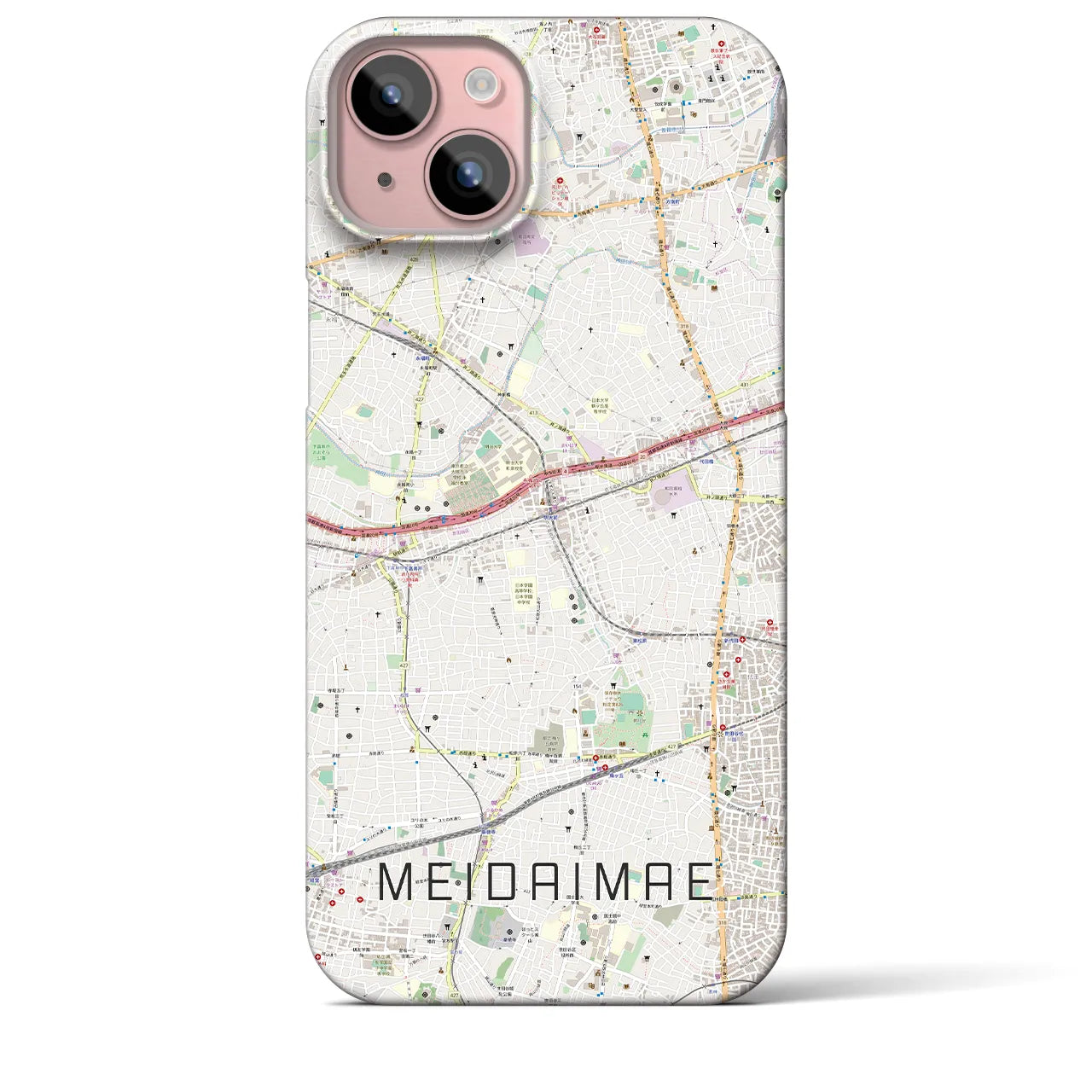 【明大前(東京都)】地図柄iPhoneケース(バックカバータイプ)
