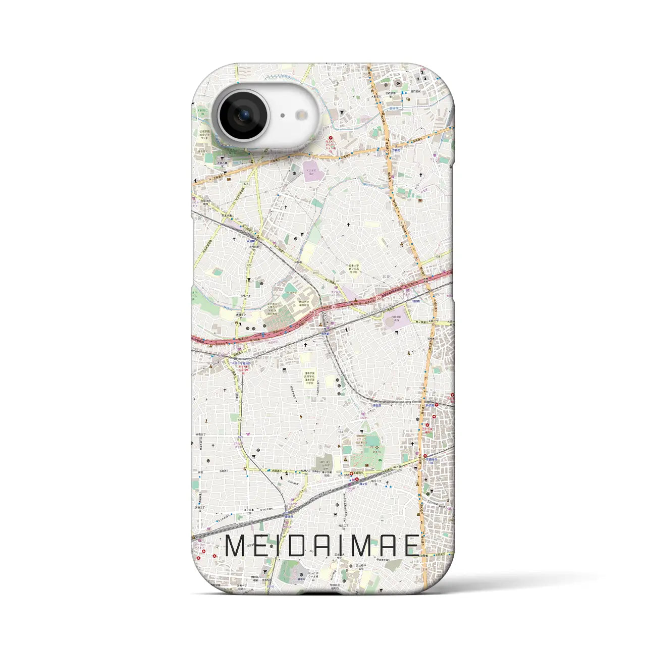 【明大前(東京都)】地図柄iPhoneケース(バックカバータイプ)