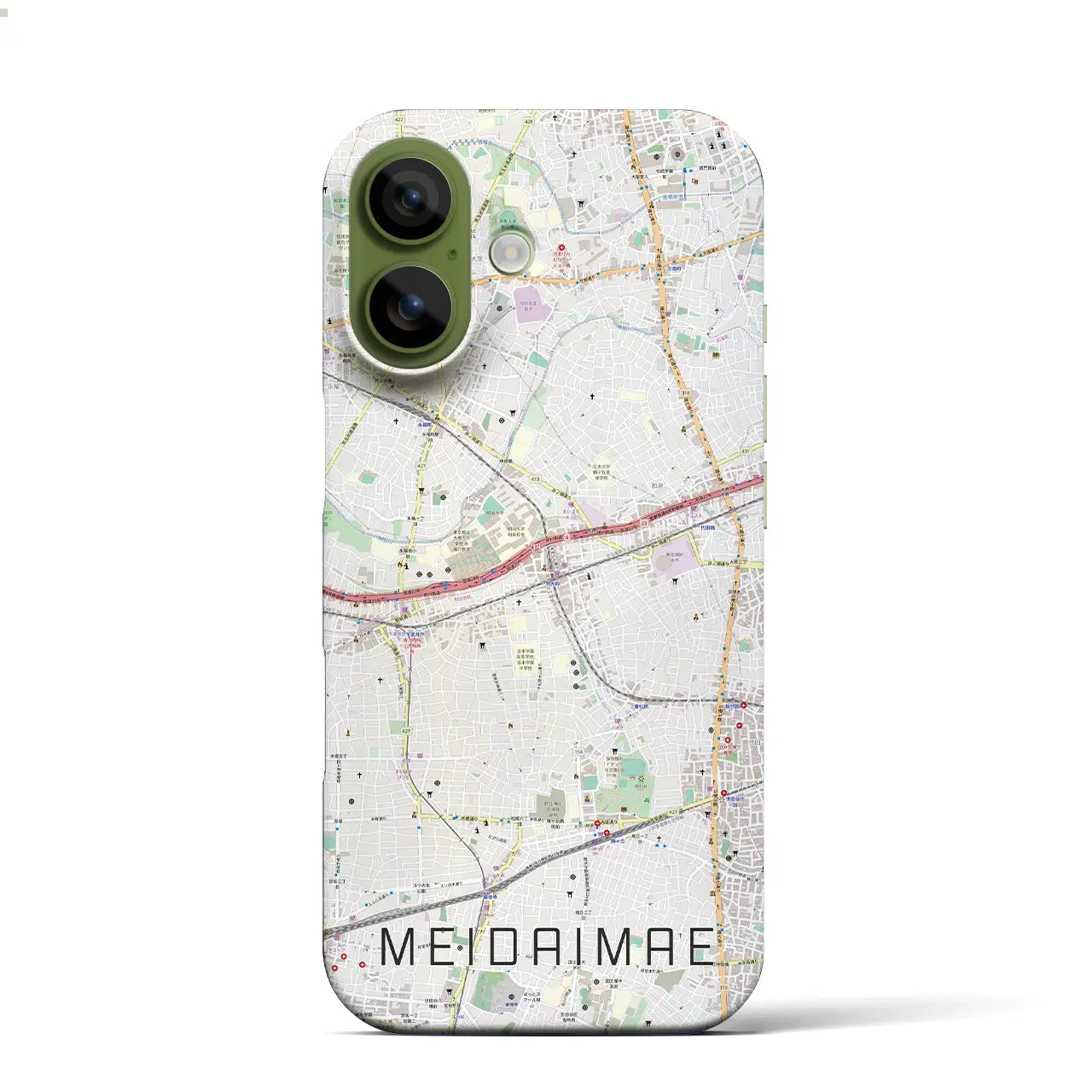 【明大前(東京都)】地図柄iPhoneケース(バックカバータイプ)ブラック・iPhone 17 Pro Max 用