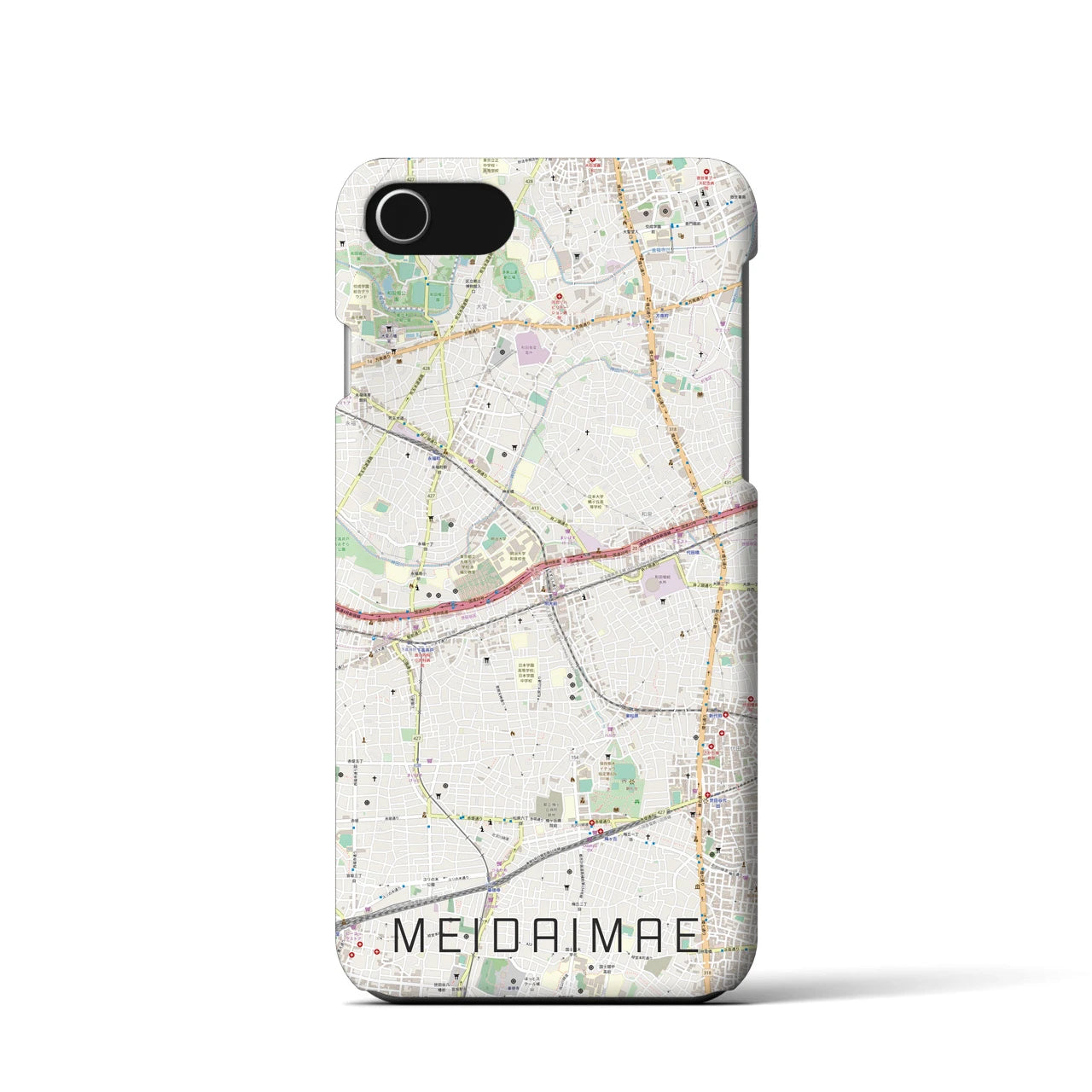 【明大前(東京都)】地図柄iPhoneケース(バックカバータイプ)