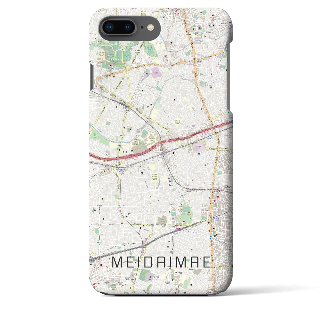 【明大前(東京都)】地図柄iPhoneケース(バックカバータイプ)