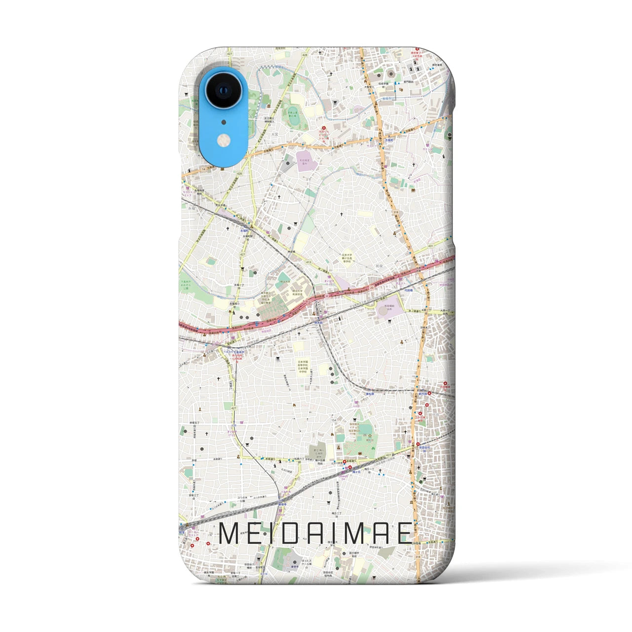 【明大前(東京都)】地図柄iPhoneケース(バックカバータイプ)