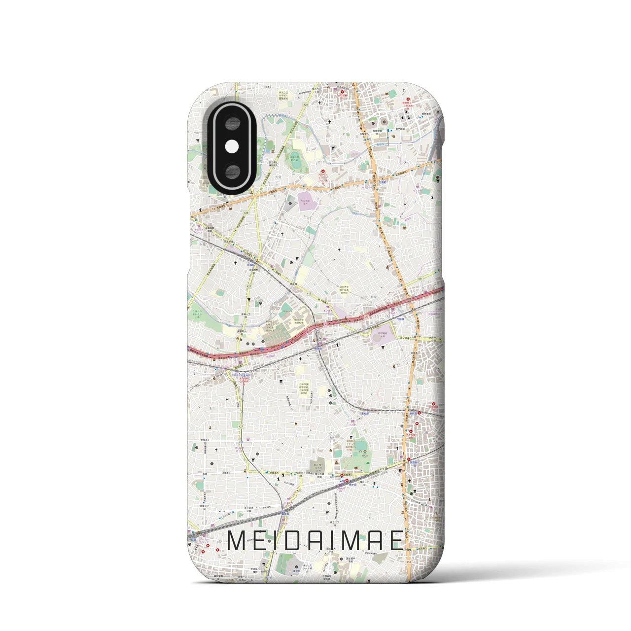 【明大前(東京都)】地図柄iPhoneケース(バックカバータイプ)
