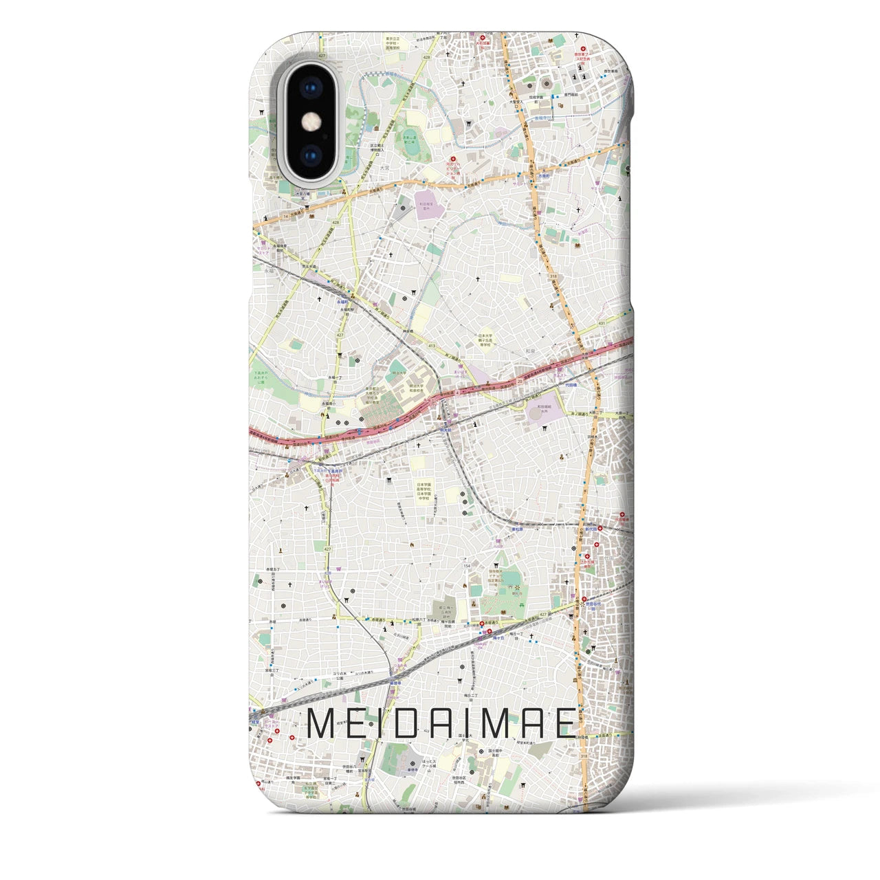【明大前(東京都)】地図柄iPhoneケース(バックカバータイプ)
