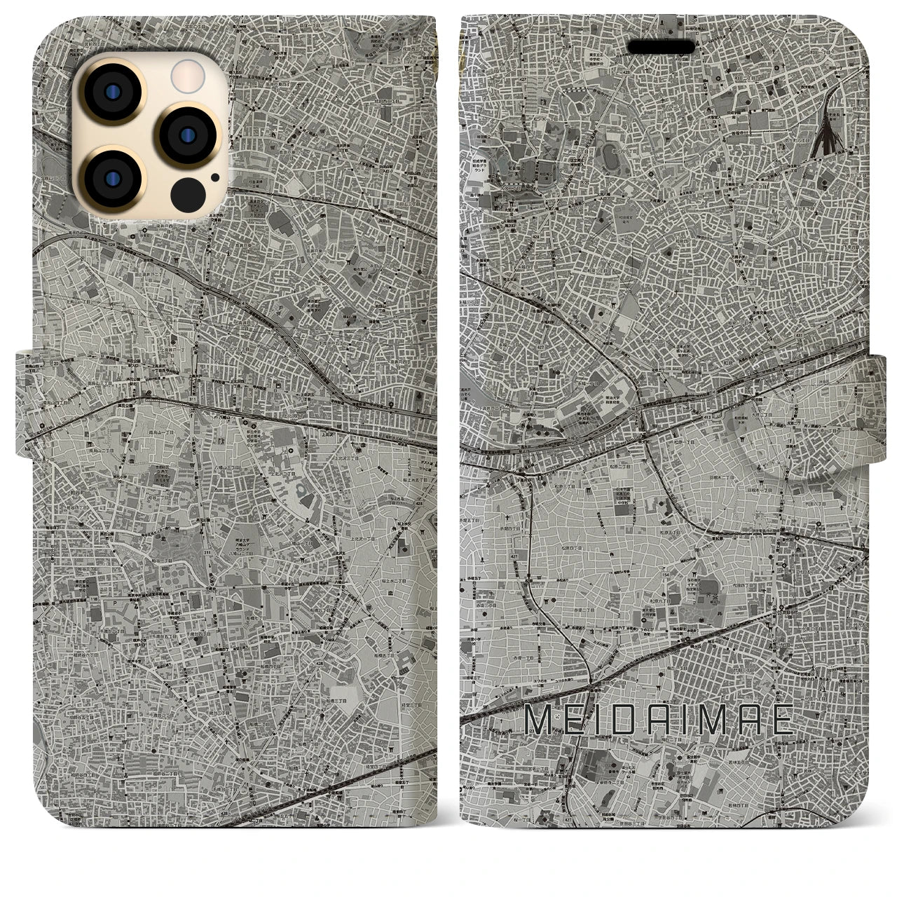 【明大前(東京都)】地図柄iPhoneケース(手帳タイプ)