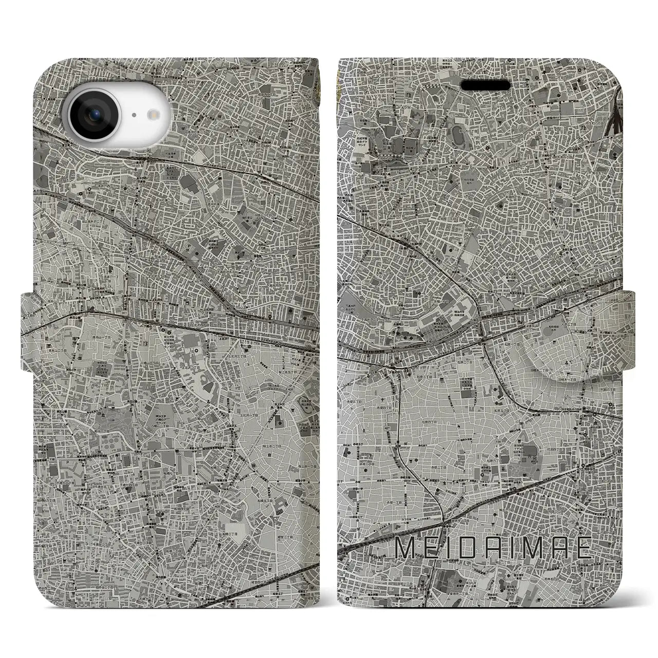 【明大前(東京都)】地図柄iPhoneケース(手帳タイプ)