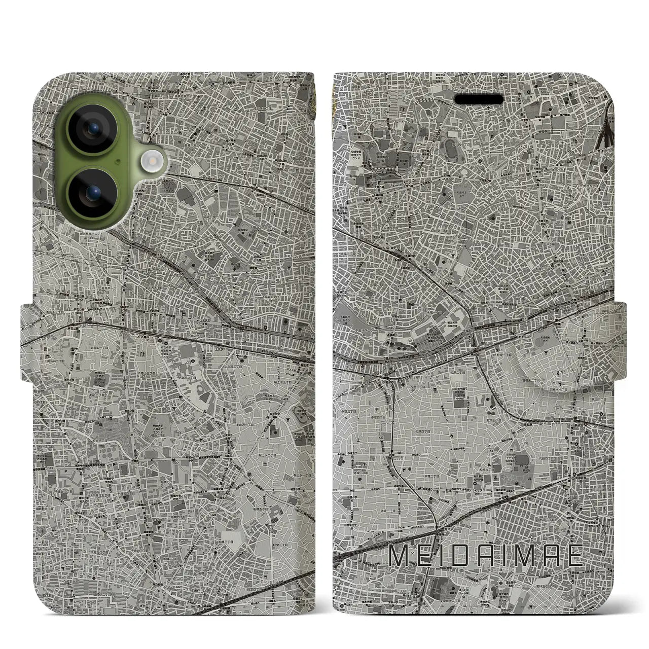 【明大前(東京都)】地図柄iPhoneケース(手帳タイプ)