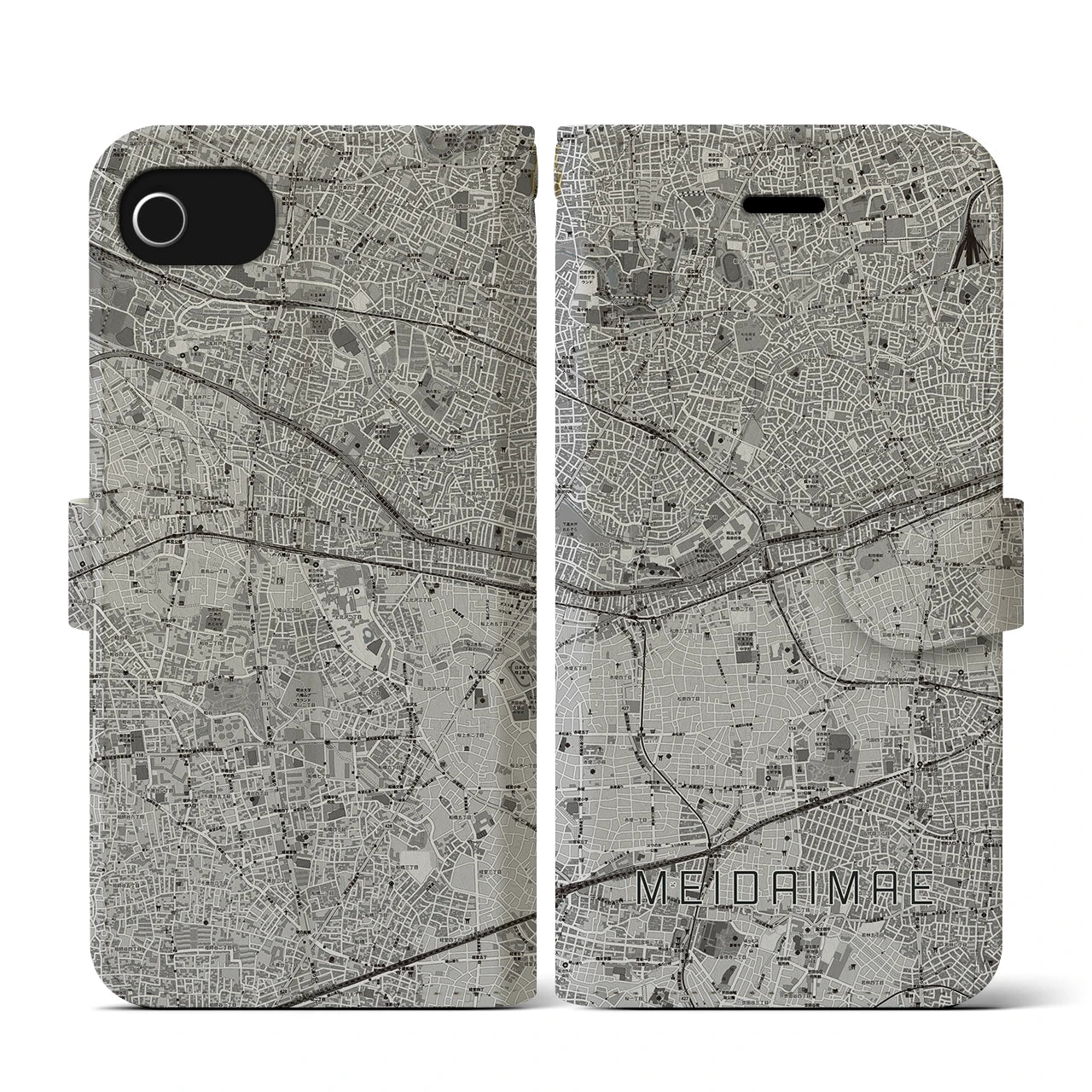 【明大前(東京都)】地図柄iPhoneケース(手帳タイプ)