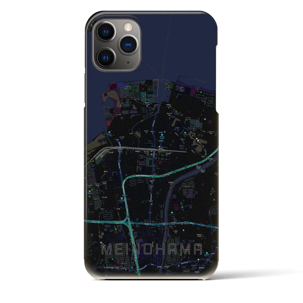 【姪浜(福岡県)】地図柄iPhoneケース(バックカバータイプ)