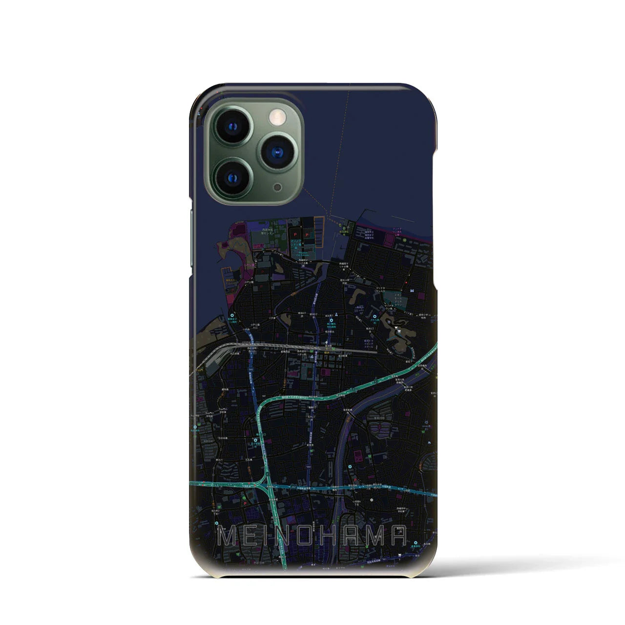 【姪浜(福岡県)】地図柄iPhoneケース(バックカバータイプ)