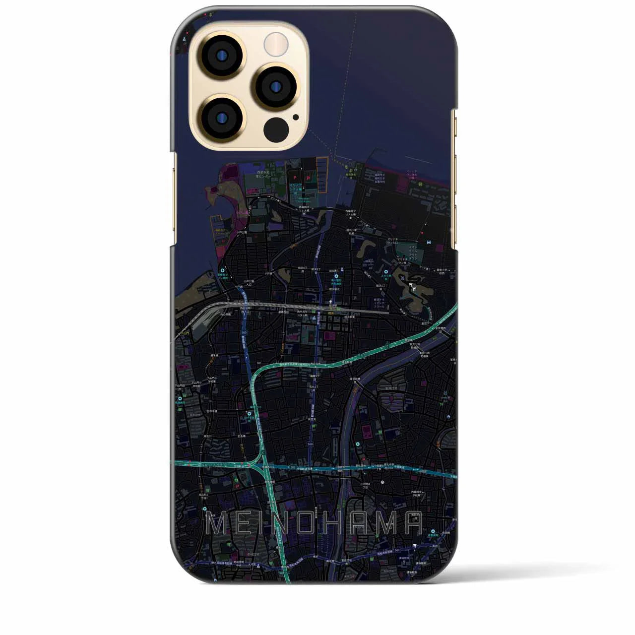 【姪浜(福岡県)】地図柄iPhoneケース(バックカバータイプ)