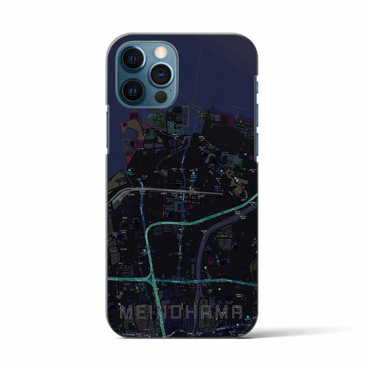 【姪浜(福岡県)】地図柄iPhoneケース(バックカバータイプ)
