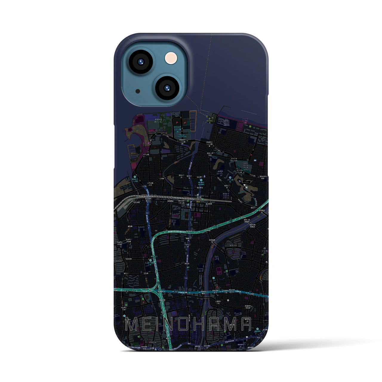 【姪浜(福岡県)】地図柄iPhoneケース(バックカバータイプ)