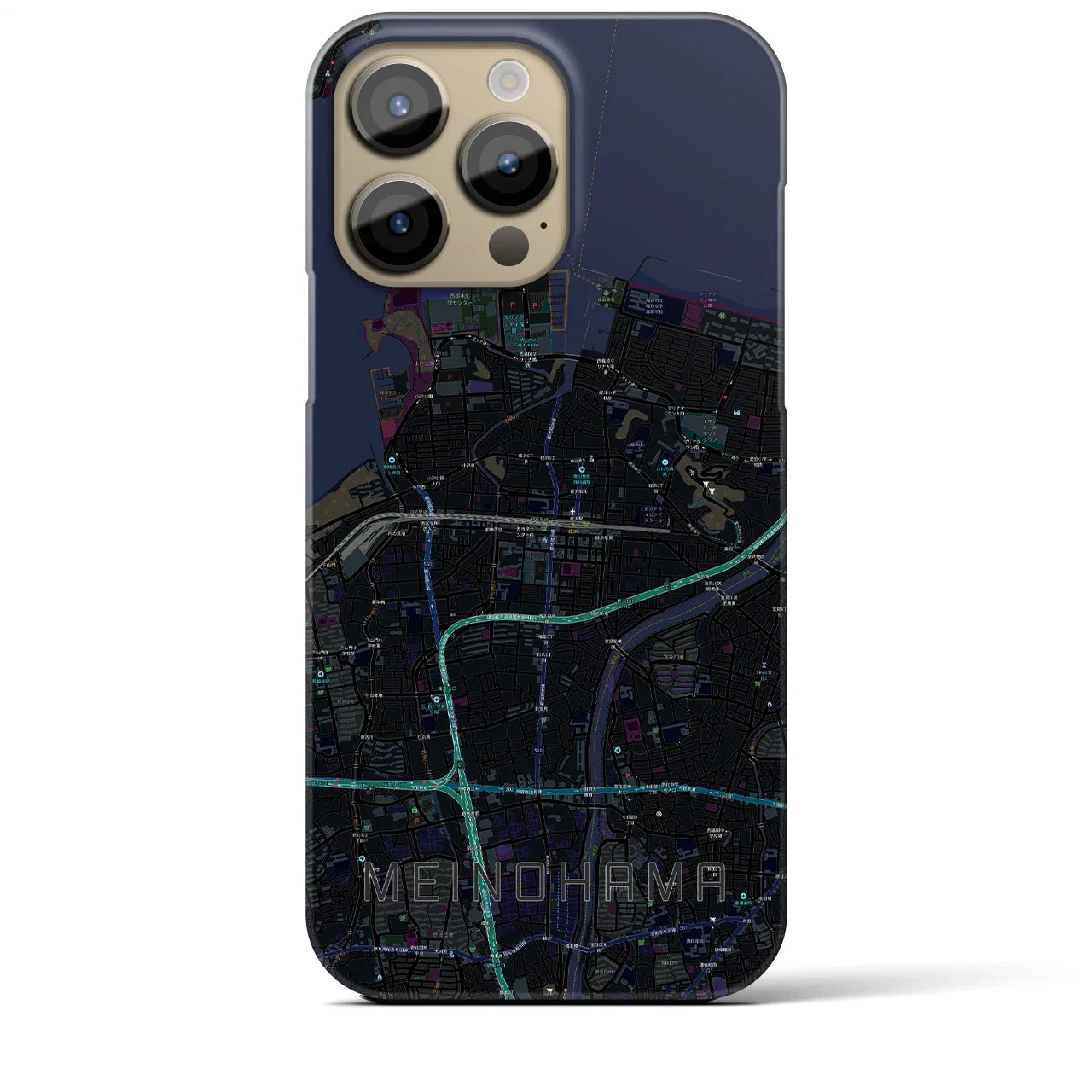 【姪浜(福岡県)】地図柄iPhoneケース(バックカバータイプ)