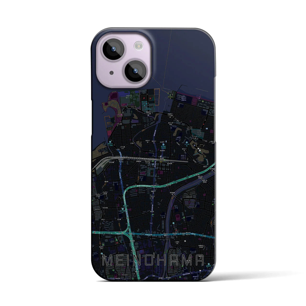 【姪浜(福岡県)】地図柄iPhoneケース(バックカバータイプ)