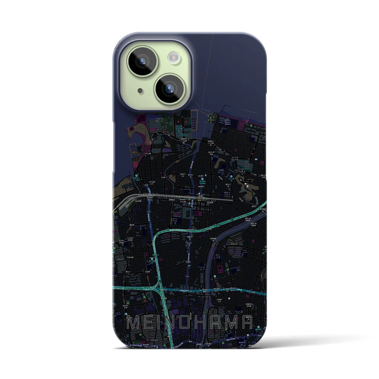 【姪浜(福岡県)】地図柄iPhoneケース(バックカバータイプ)