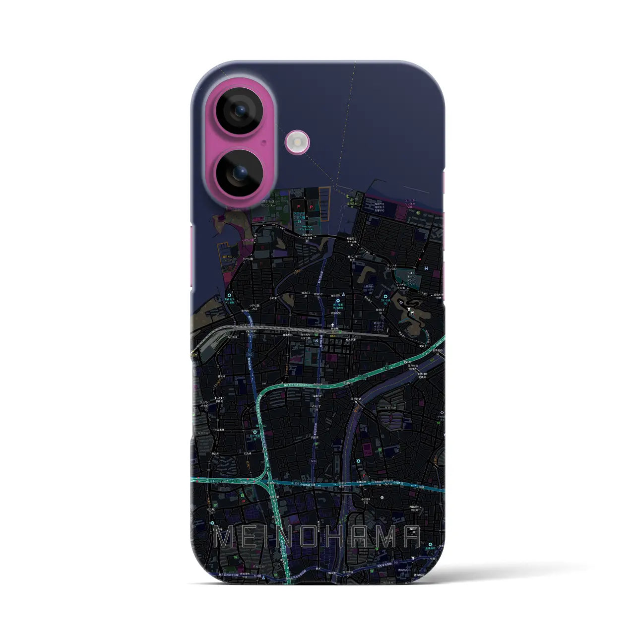 【姪浜(福岡県)】地図柄iPhoneケース(バックカバータイプ)