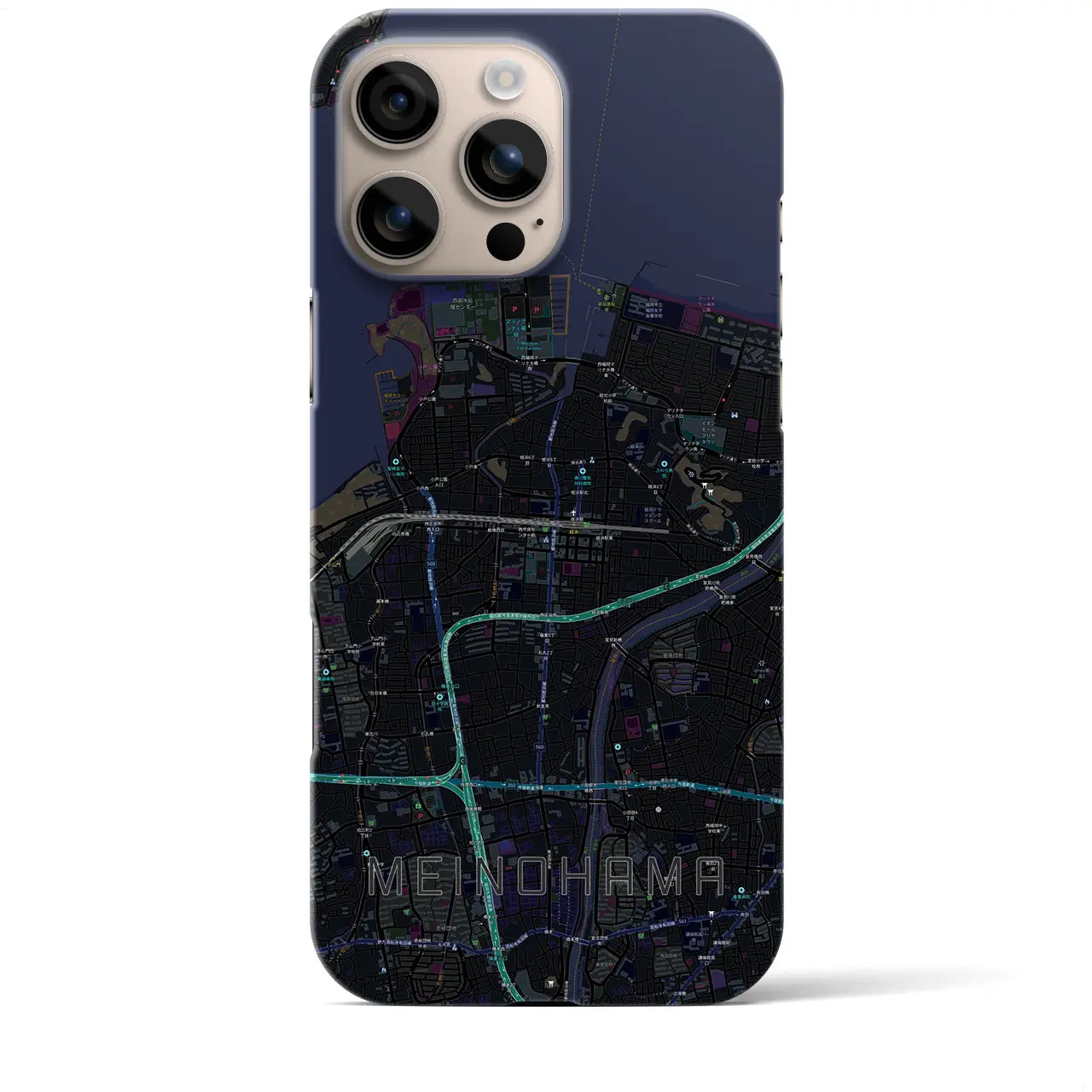 【姪浜(福岡県)】地図柄iPhoneケース(バックカバータイプ)