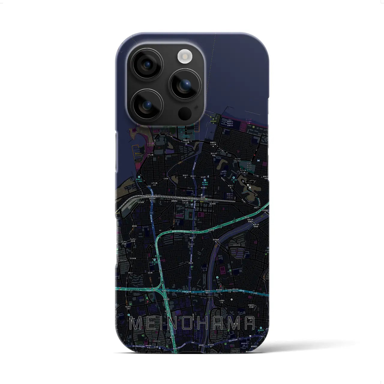 【姪浜(福岡県)】地図柄iPhoneケース(バックカバータイプ)