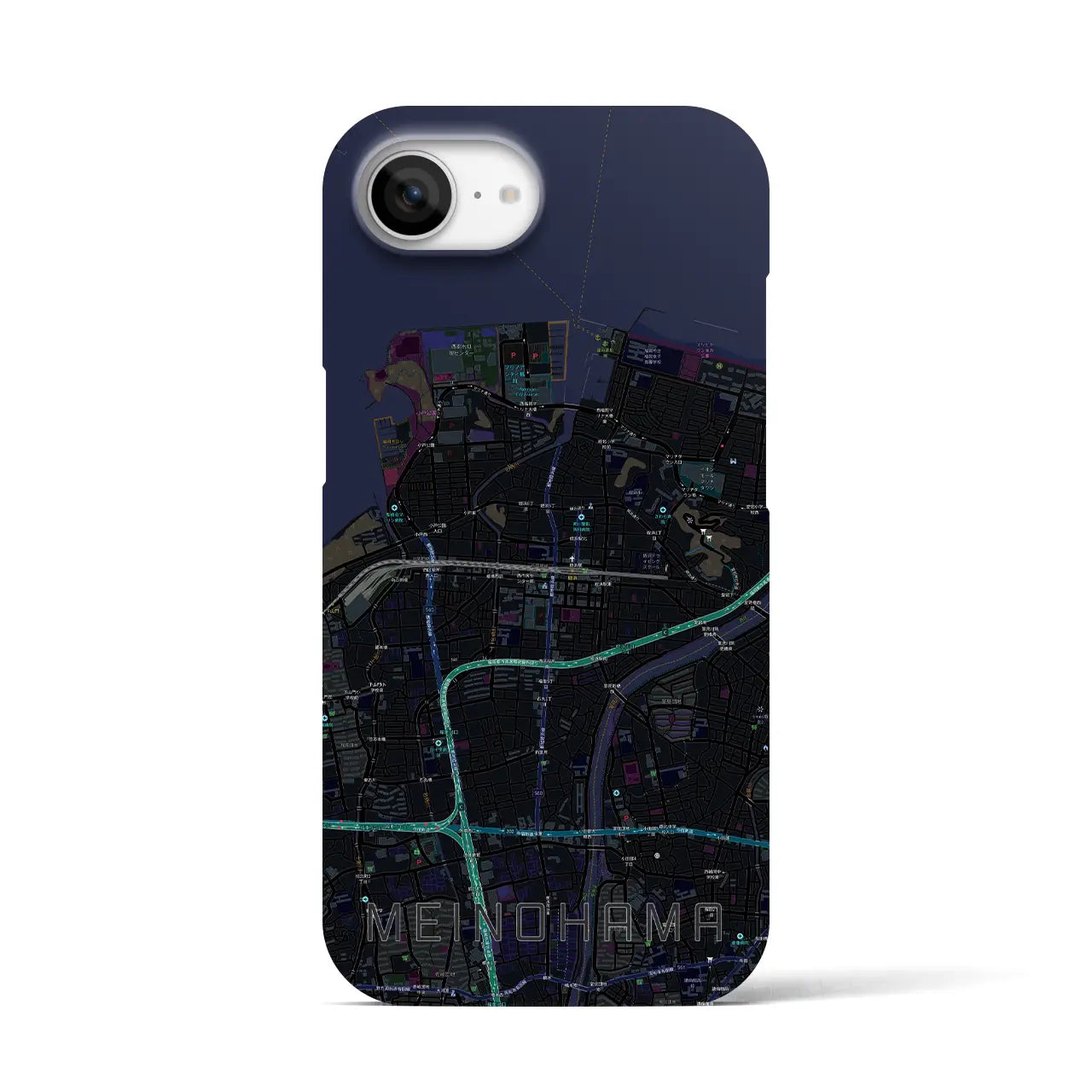 【姪浜(福岡県)】地図柄iPhoneケース(バックカバータイプ)