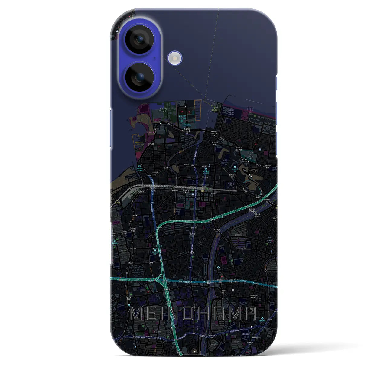 【姪浜(福岡県)】地図柄iPhoneケース(バックカバータイプ)
