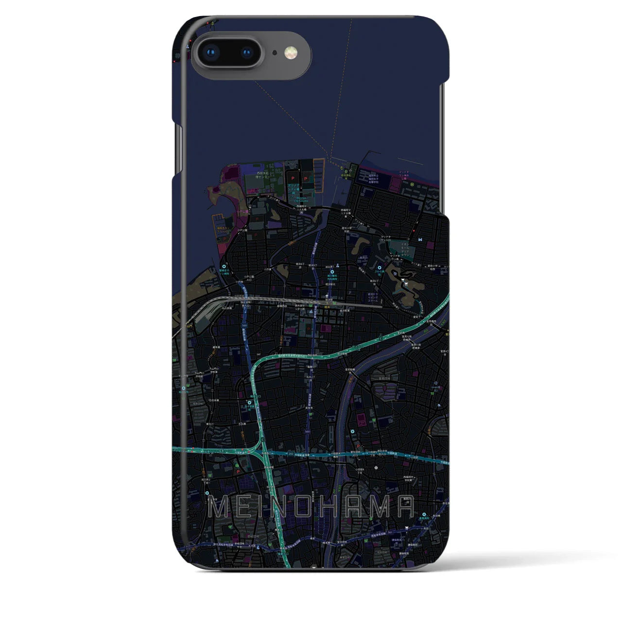 【姪浜(福岡県)】地図柄iPhoneケース(バックカバータイプ)