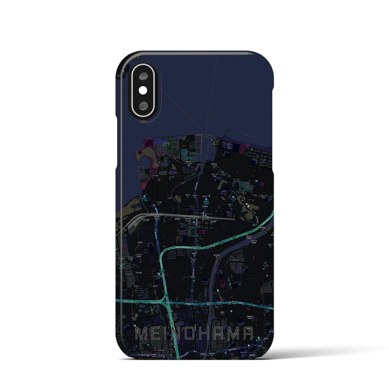 【姪浜(福岡県)】地図柄iPhoneケース(バックカバータイプ)