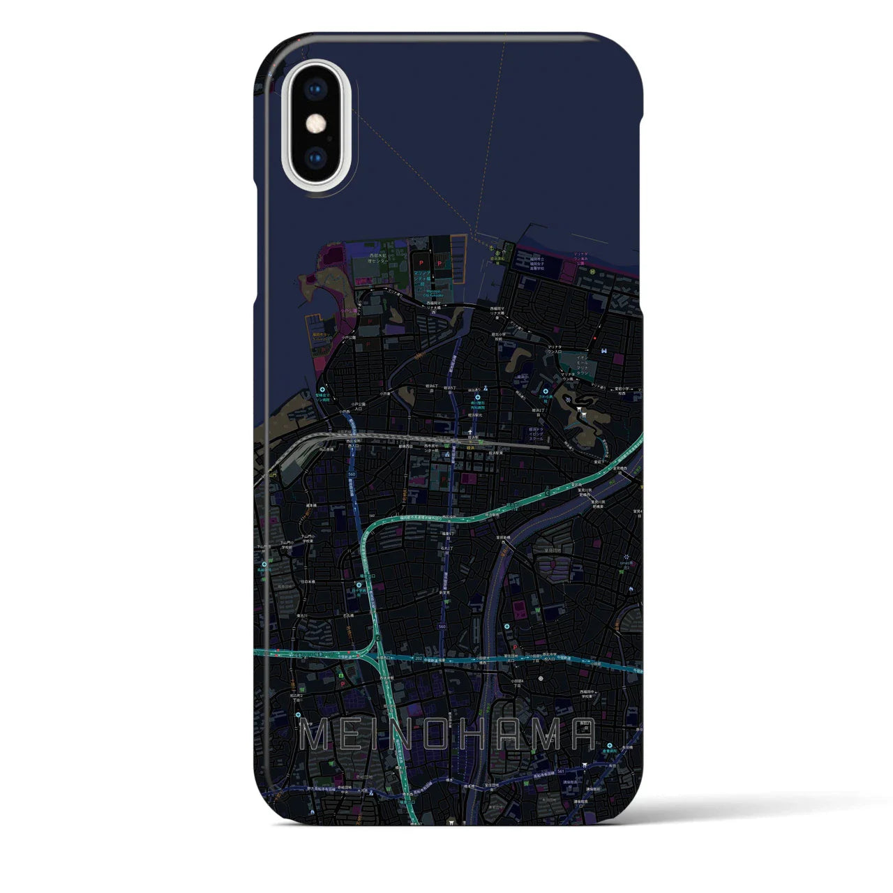 【姪浜(福岡県)】地図柄iPhoneケース(バックカバータイプ)