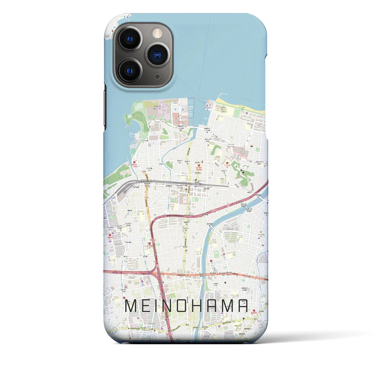 【姪浜(福岡県)】地図柄iPhoneケース(バックカバータイプ)