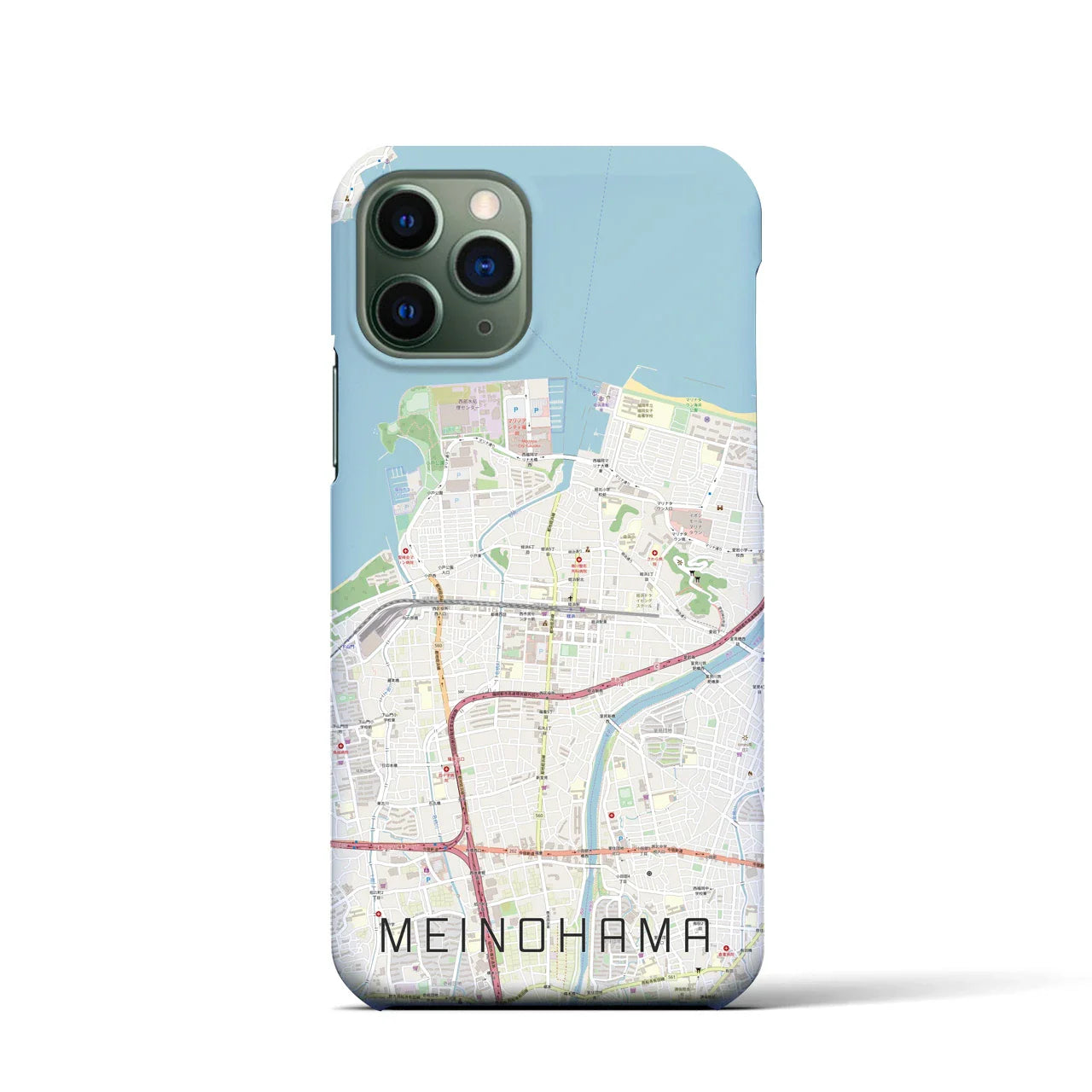 【姪浜(福岡県)】地図柄iPhoneケース(バックカバータイプ)