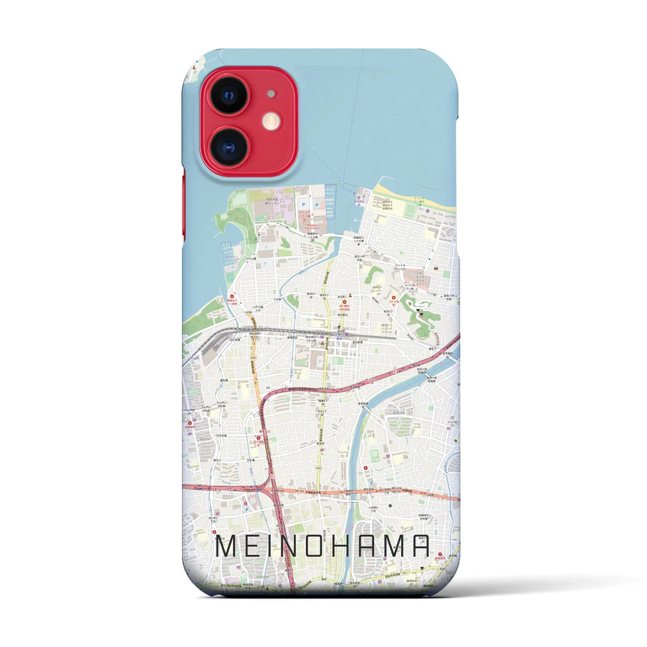 【姪浜(福岡県)】地図柄iPhoneケース(バックカバータイプ)