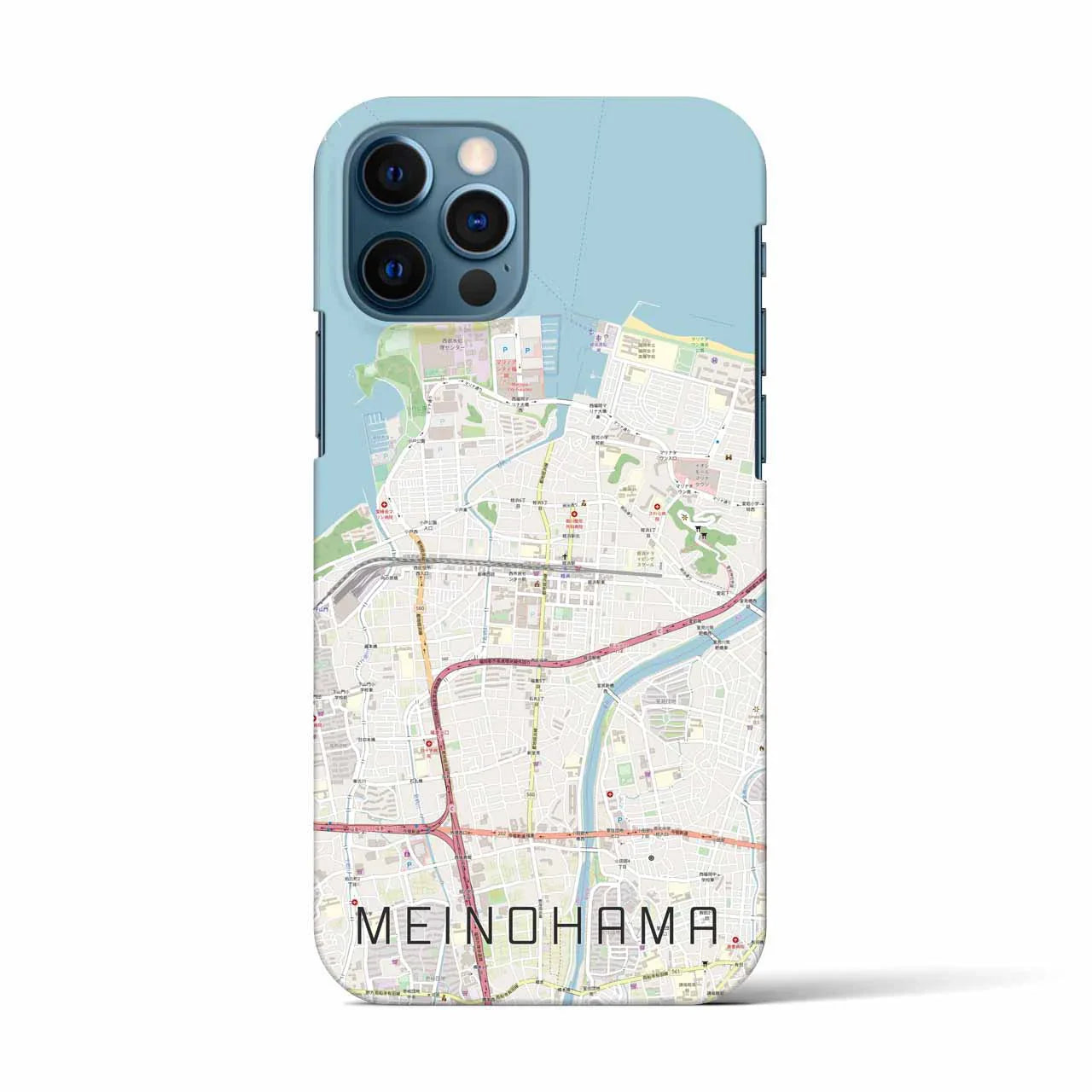 【姪浜(福岡県)】地図柄iPhoneケース(バックカバータイプ)