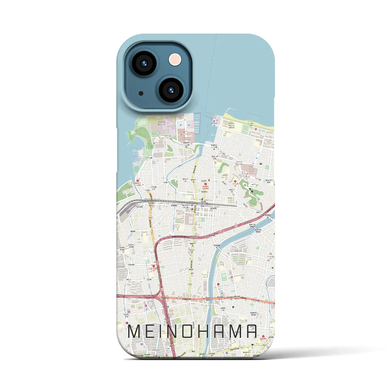 【姪浜(福岡県)】地図柄iPhoneケース(バックカバータイプ)