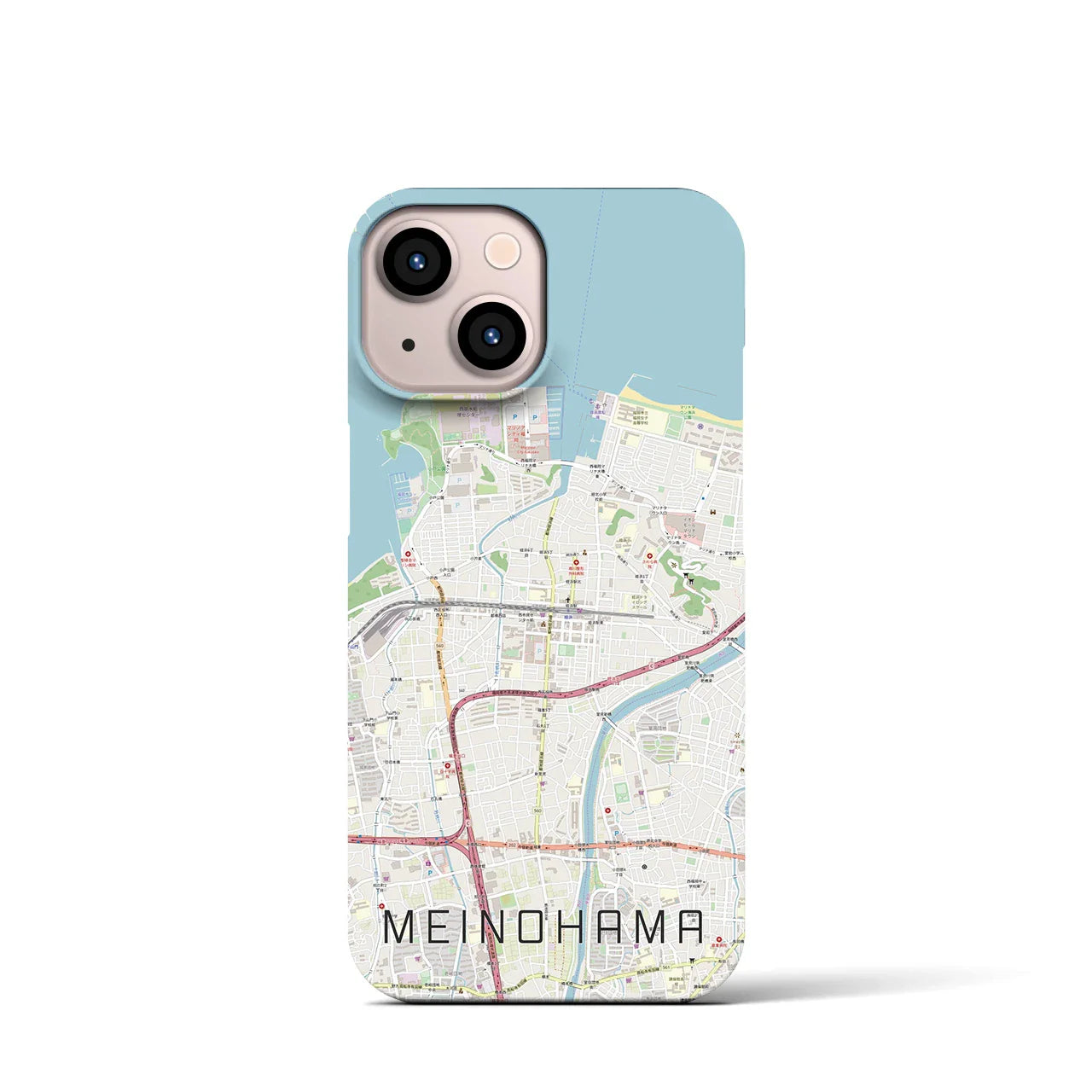 【姪浜(福岡県)】地図柄iPhoneケース(バックカバータイプ)