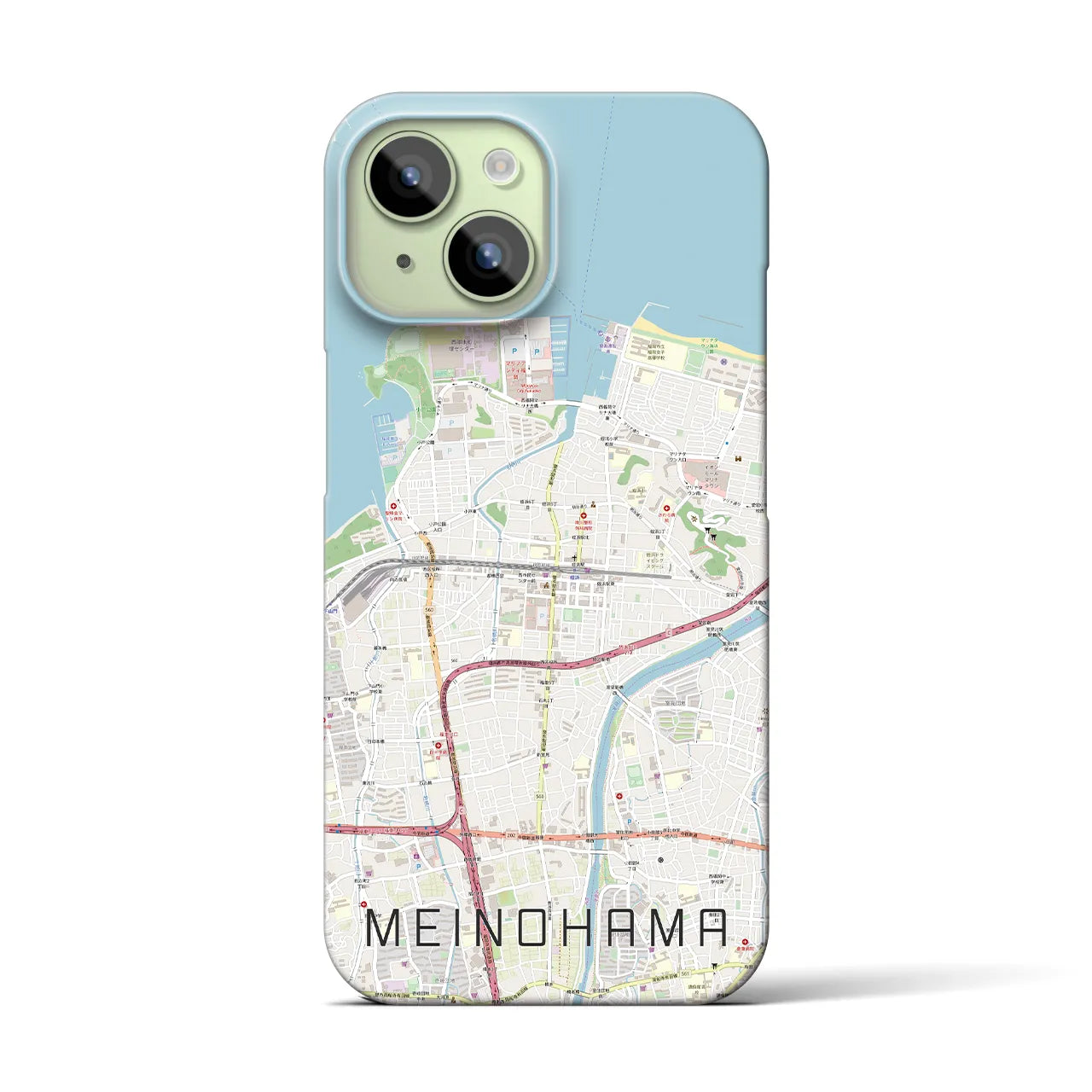 【姪浜(福岡県)】地図柄iPhoneケース(バックカバータイプ)