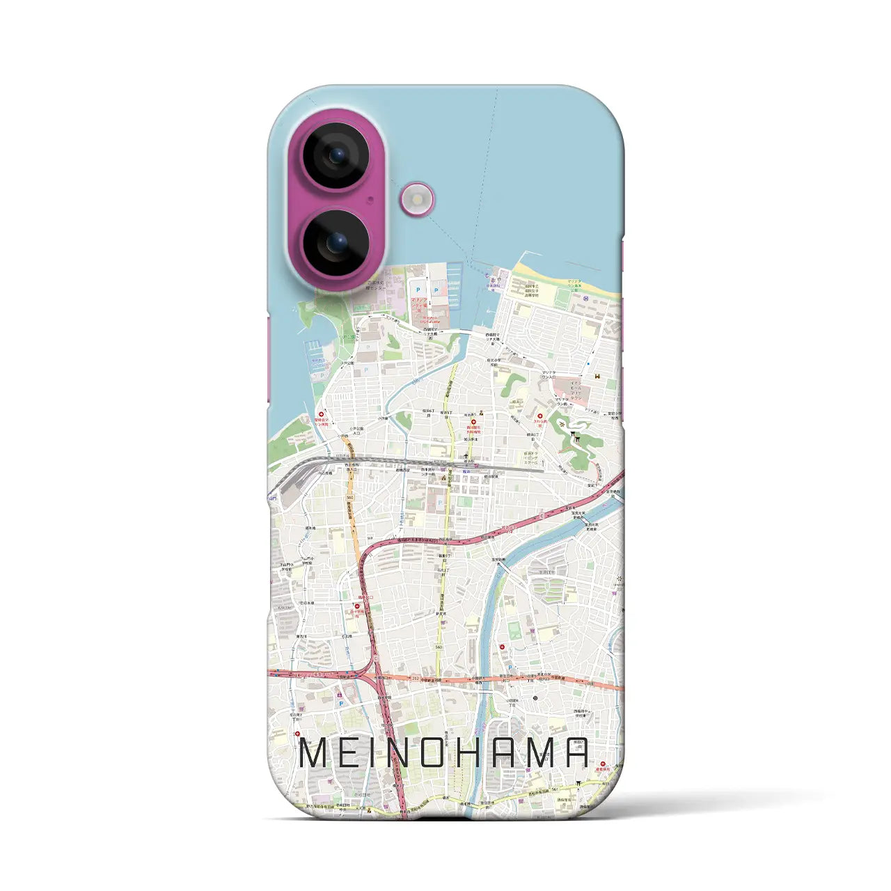 【姪浜(福岡県)】地図柄iPhoneケース(バックカバータイプ)