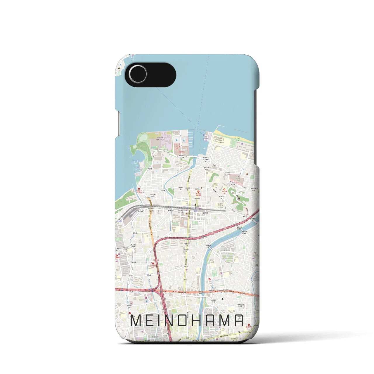 【姪浜(福岡県)】地図柄iPhoneケース(バックカバータイプ)